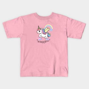 Unicorn wonderful rainbow Kids T-Shirt